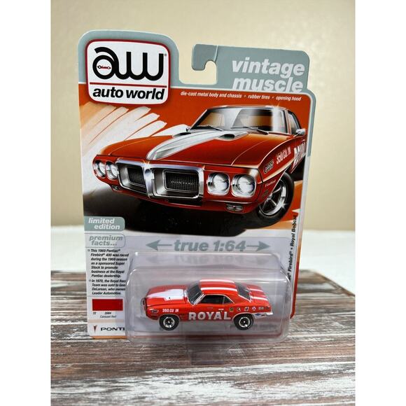 Auto World 1969 Pontiac‎ Firebird Royal Bobcat Vintage Muscle Car 1:64 Diecast - Picture 1 of 4